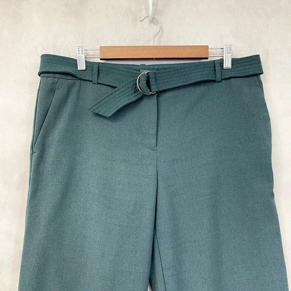 The Limited Womens Wide Leg Belted Trousers 12 Old Money Office Chic Minimal